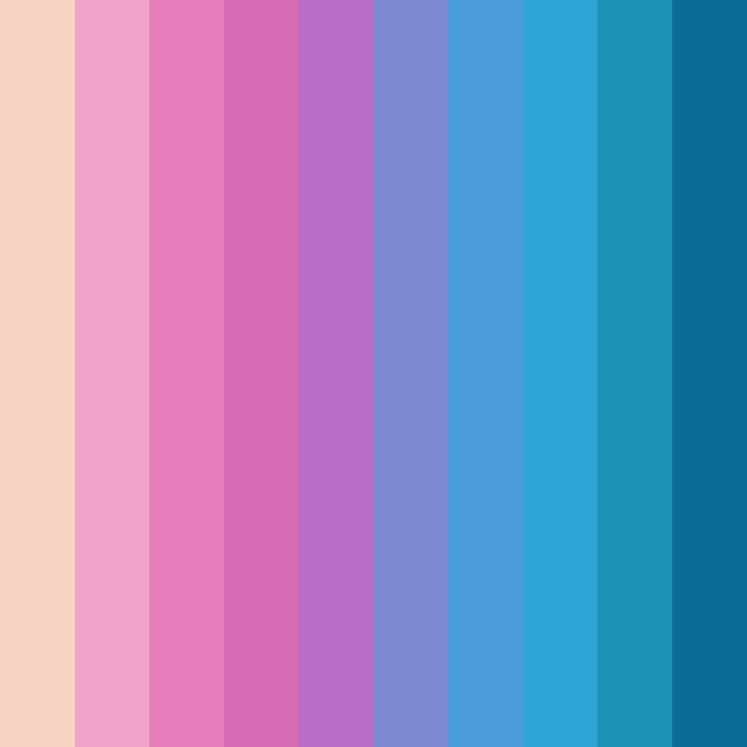 Download whispering rainbows color palette PNG image (square)