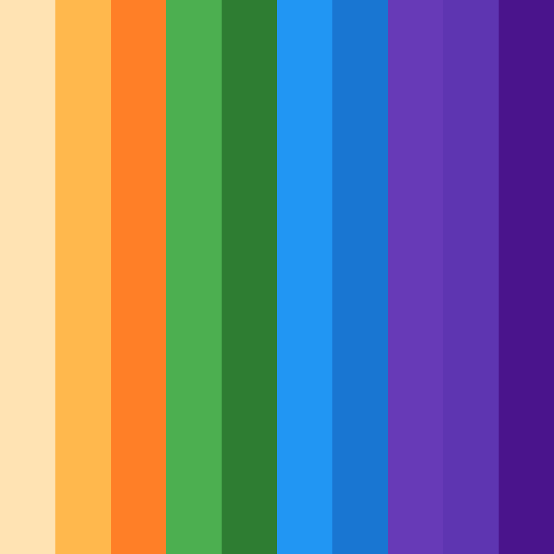 Download spectrum sunrise color palette PNG image (square)