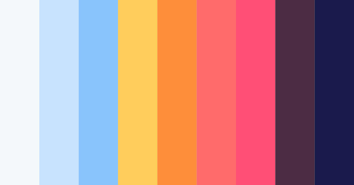 Download navy blue sunset color palette PNG image (landscape)