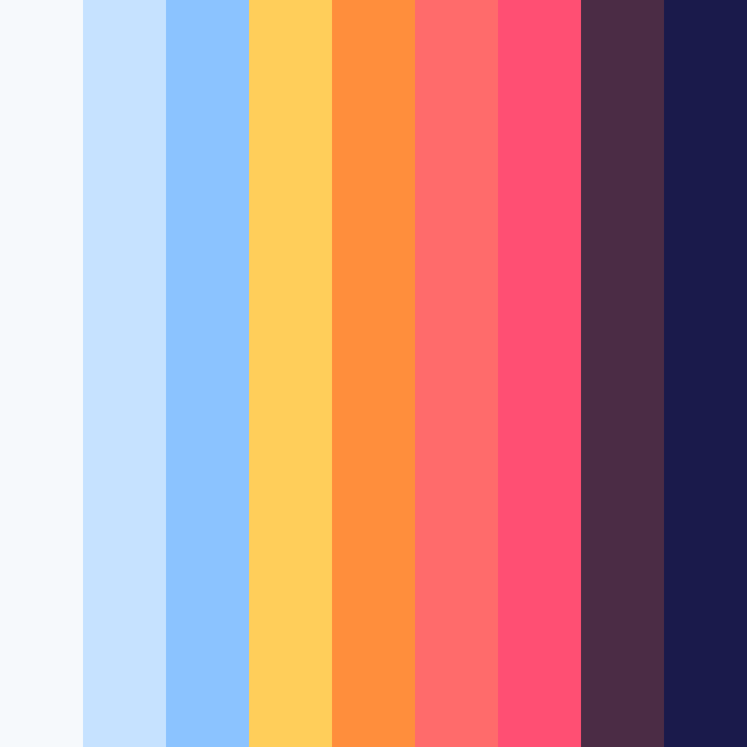 Download navy blue sunset color palette PNG image (square)