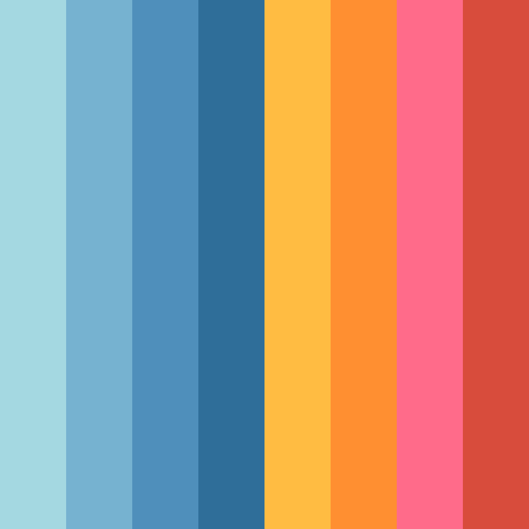 Download tropical sunset dreamscape color palette PNG image (square)