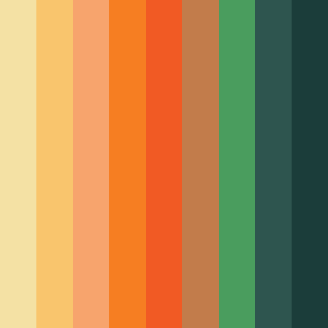 Download tropical citrus color palette PNG image (square)