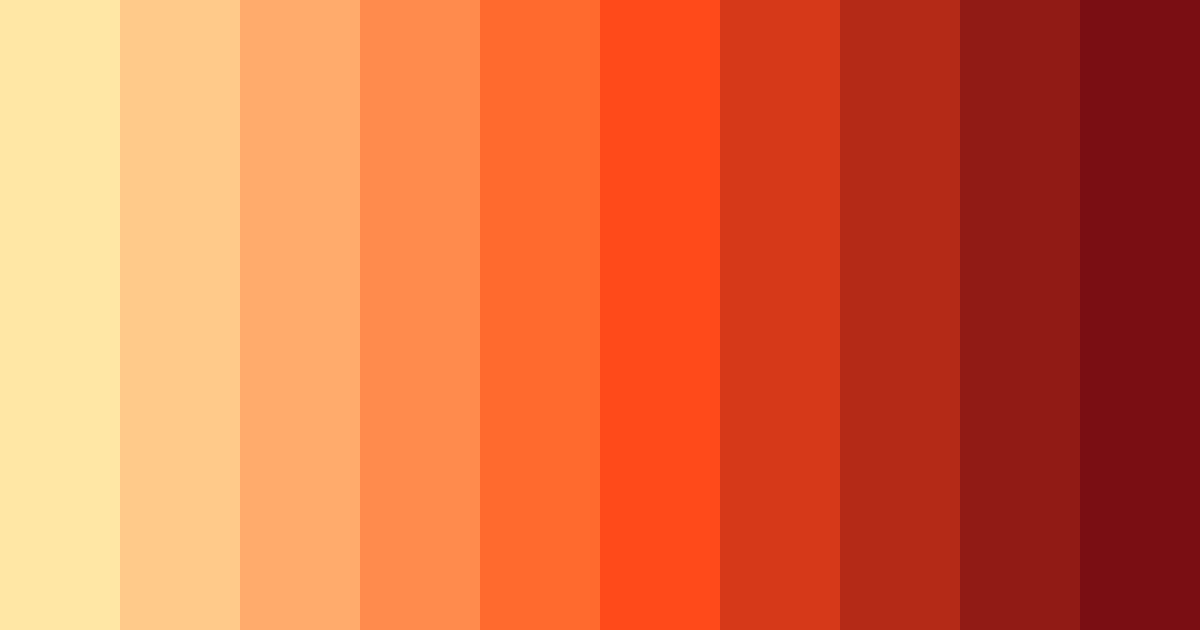 Download fiery orange color palette PNG image (landscape)