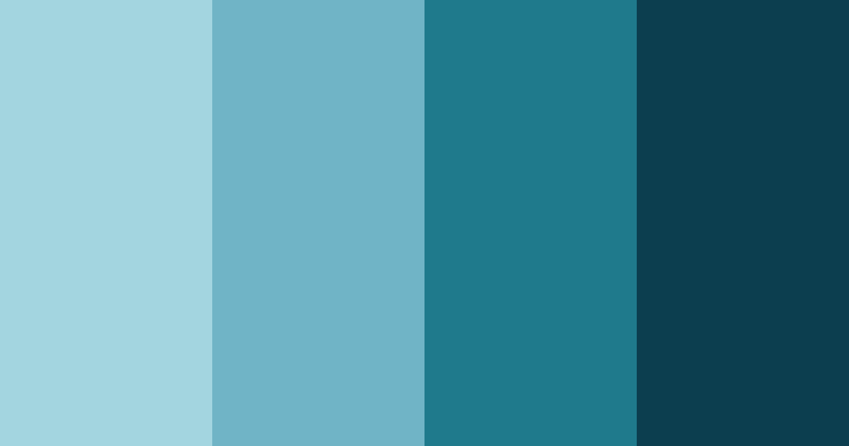 Download teal peacock color palette PNG image (landscape)