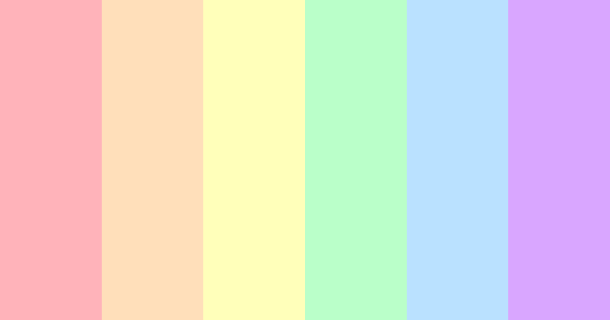 Download pastel rainbow color palette PNG image (landscape)