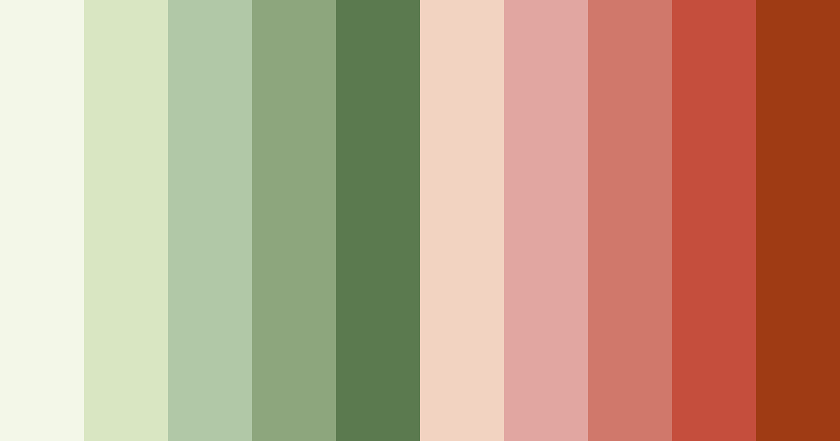 Download shades of green and rose color palette PNG image (landscape)