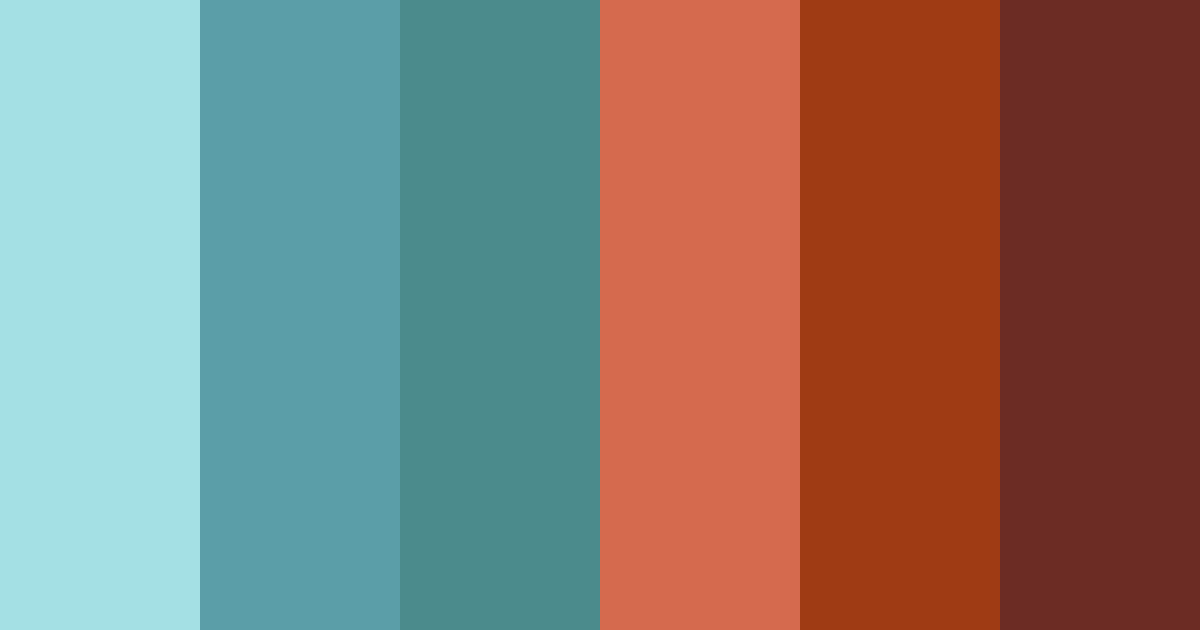 Download teal and rust color palette PNG image (landscape)