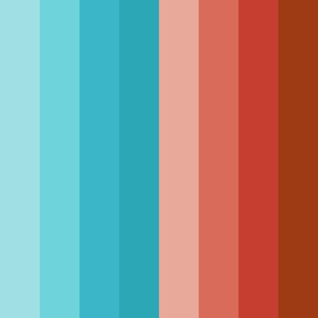 Download teal and coral harmony color palette PNG image (square)