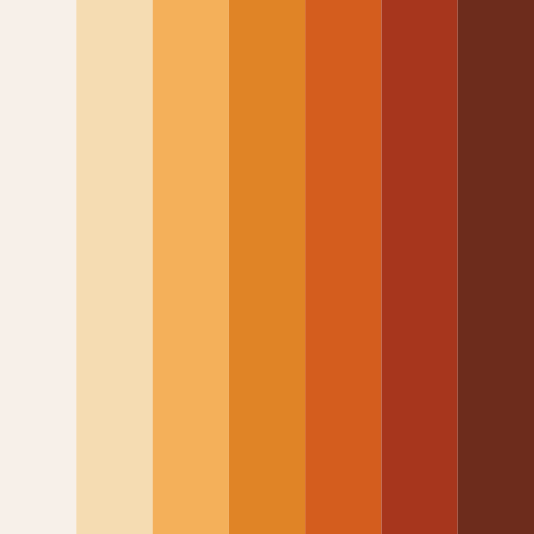 Download warm orange shades color palette PNG image (square)
