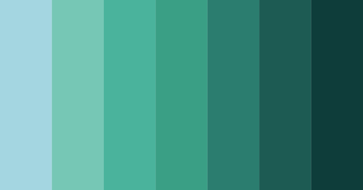 Download shades of blue green color palette PNG image (landscape)