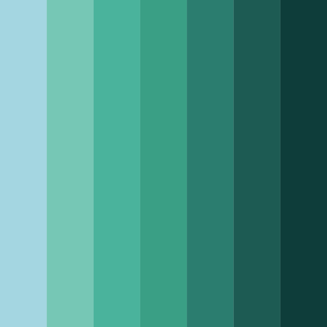 Download shades of blue green color palette PNG image (square)