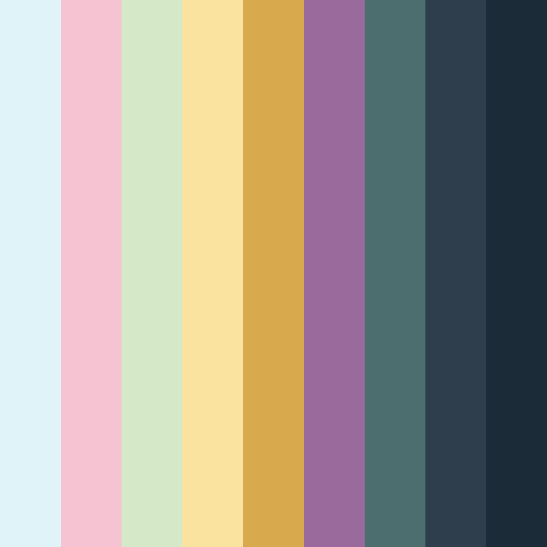 Download colorful garden color palette PNG image (square)