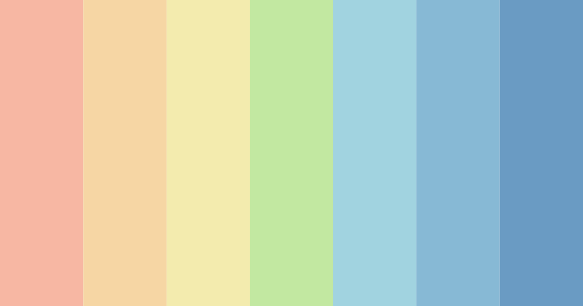 Download rainbow shades color palette PNG image (landscape)