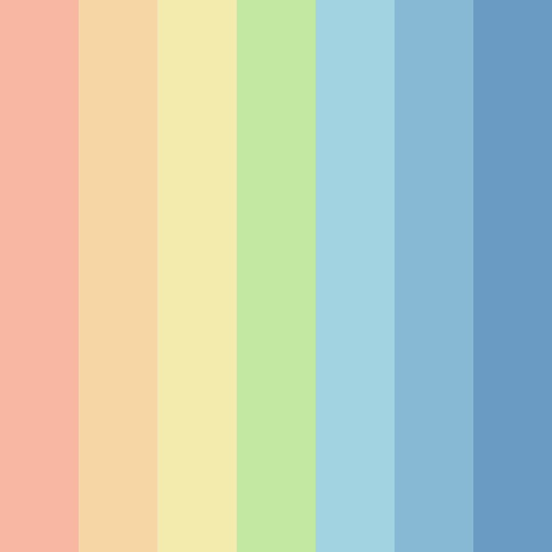 Download rainbow shades color palette PNG image (square)