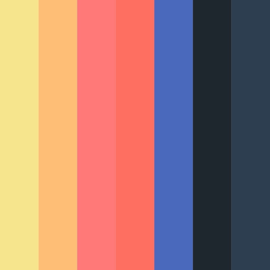 Download rainbow shades color palette PNG image (square)