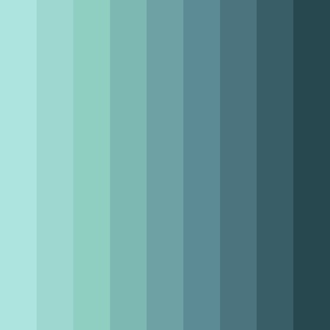 Download teal shades color palette PNG image (square)
