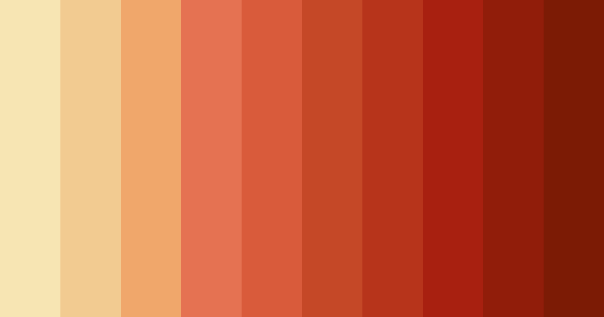 Download shades of orange color palette PNG image (landscape)