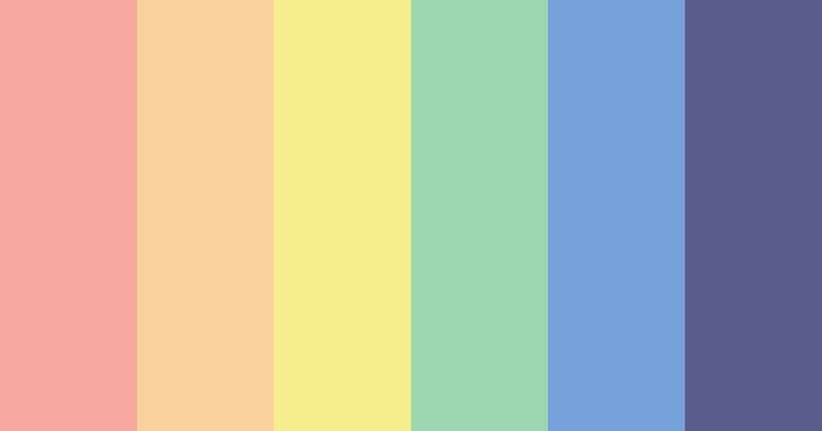 Download rainbow shades color palette PNG image (landscape)