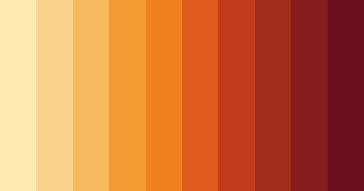 Download shades of orange color palette PNG image (landscape)