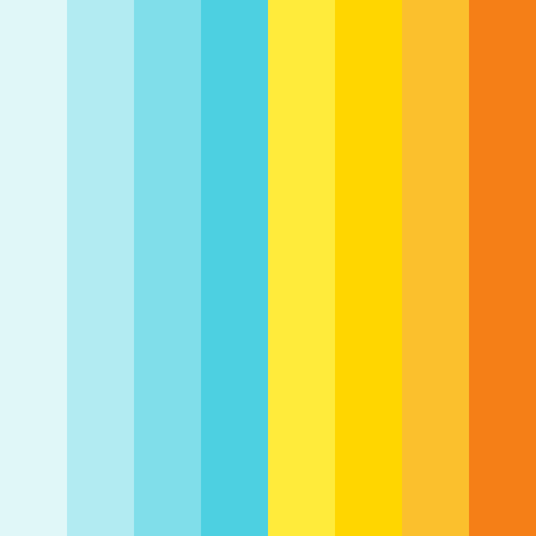 Download teal sunshine color palette PNG image (square)