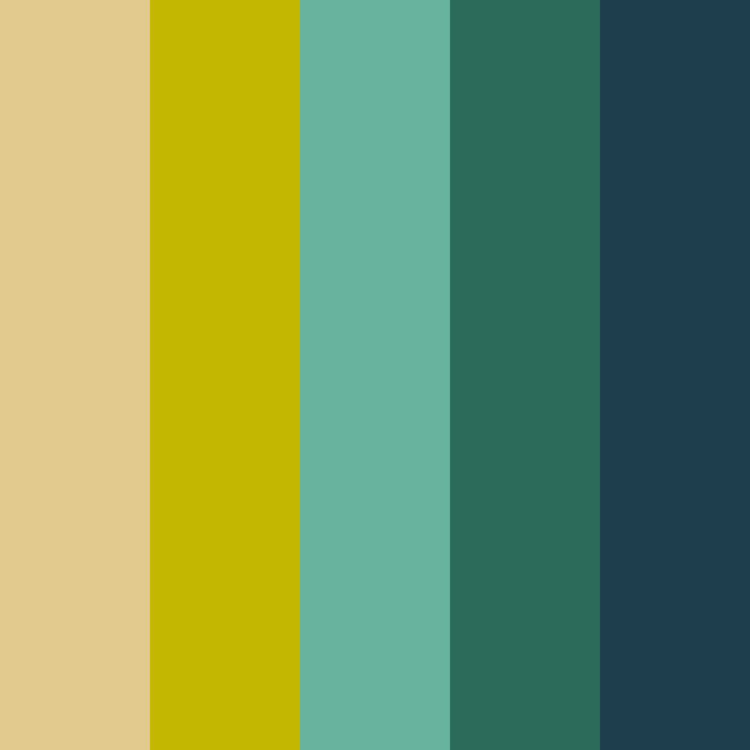 Download teal and yellow fusion color palette PNG image (square)