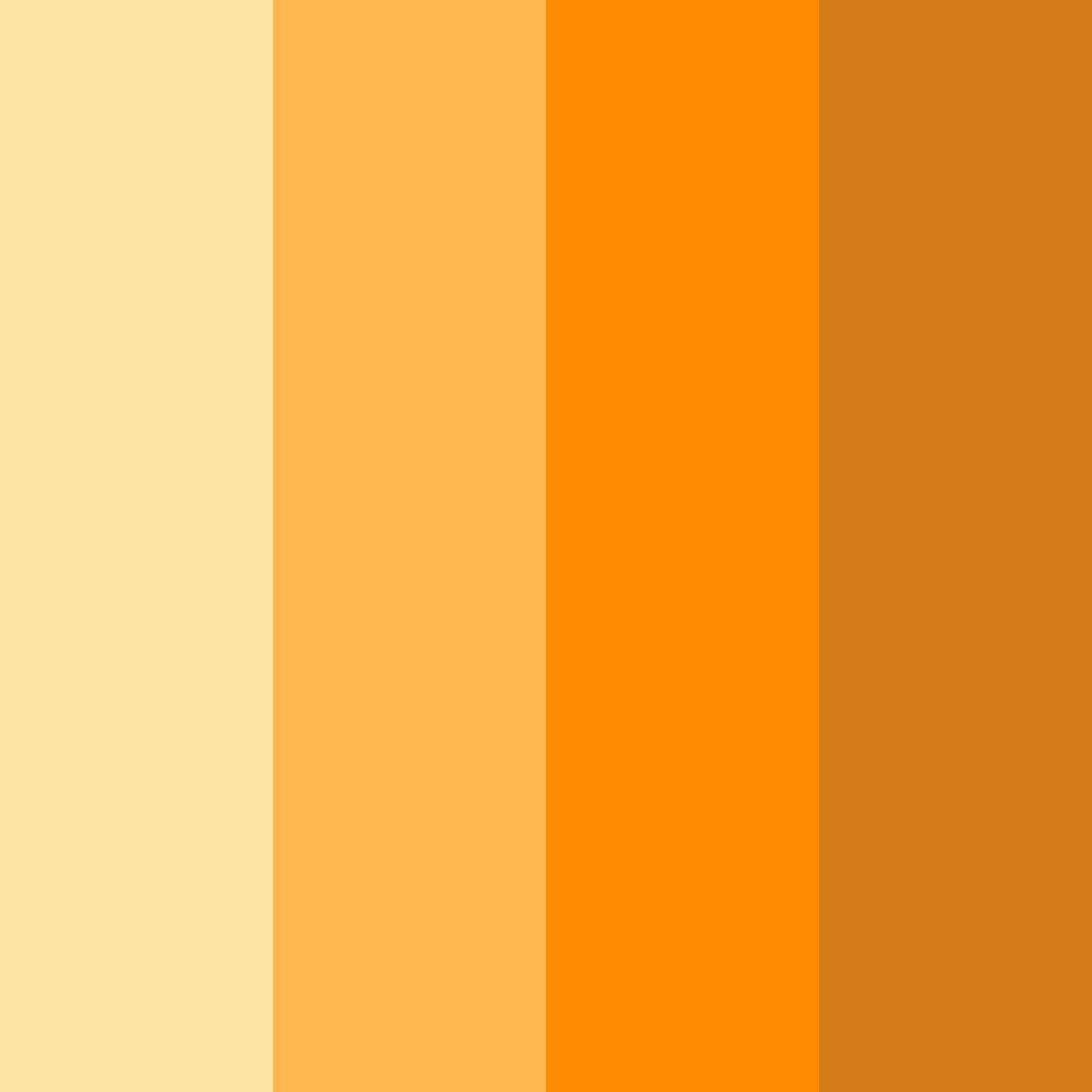 Download shades of orange color palette PNG image (square)