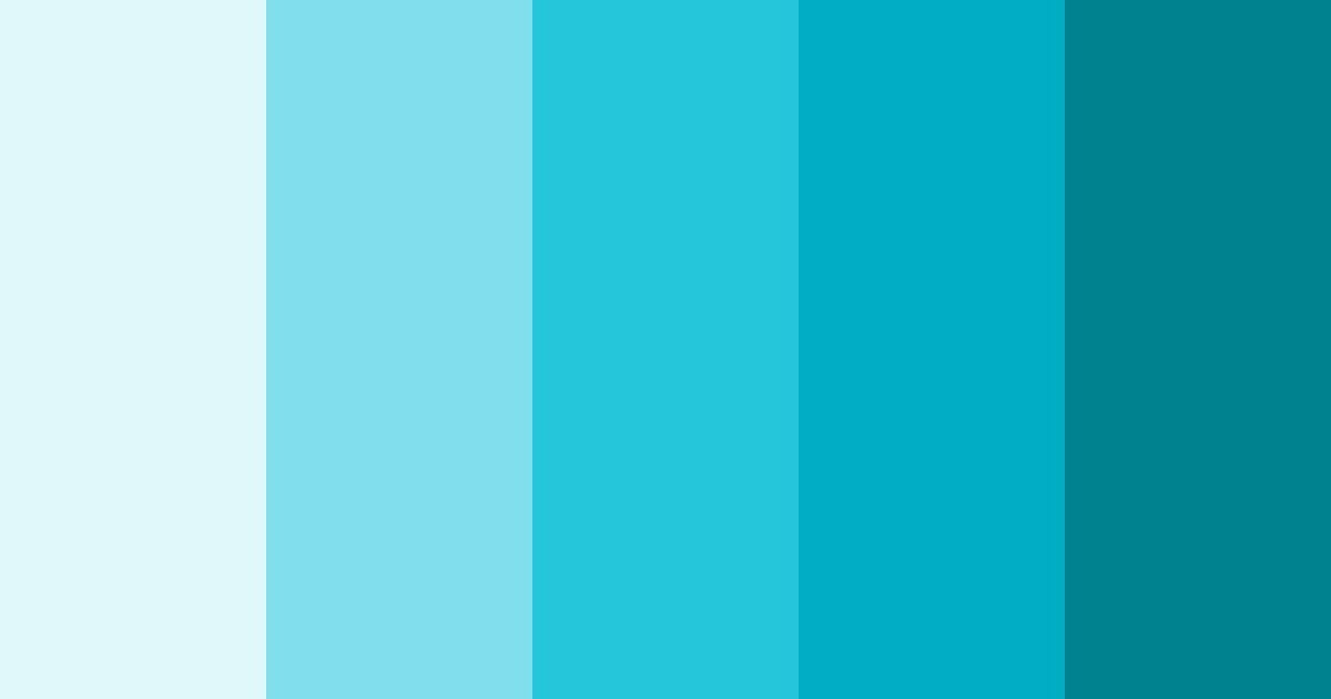 Download shades of cyan color palette PNG image (landscape)