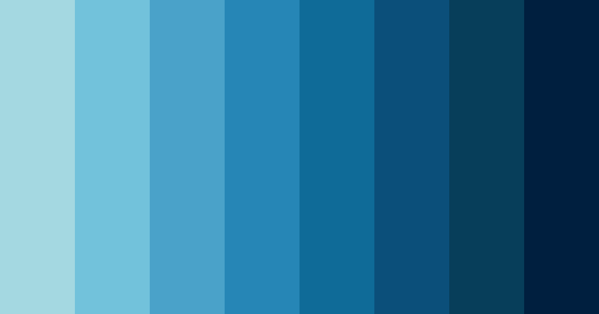 Download shades of cerulean color palette PNG image (landscape)