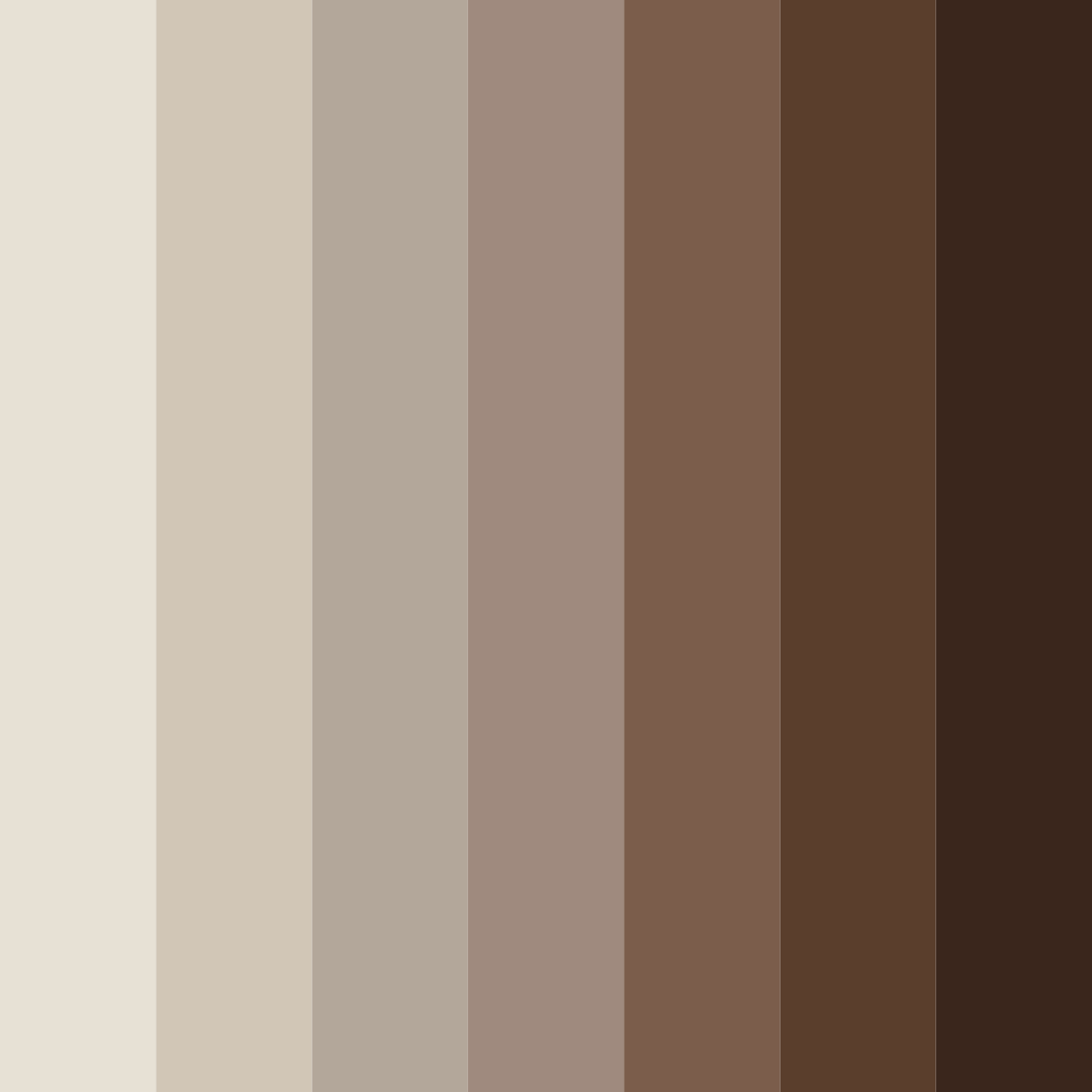 Download shades of brown color palette PNG image (square)