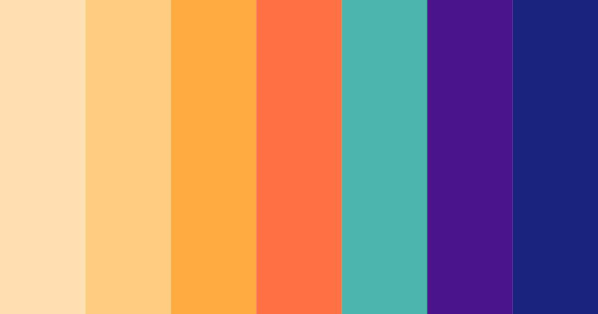 Download vibrant blue and warm tones color palette PNG image (landscape)