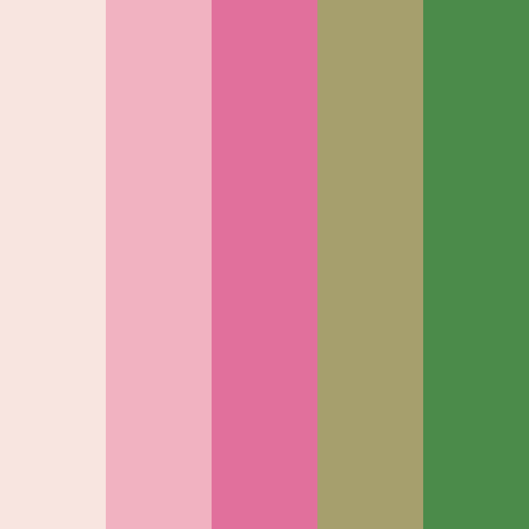Download blushing garden color palette PNG image (square)