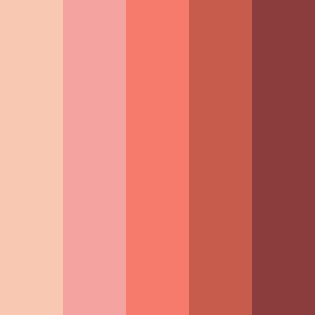 Download coral shades color palette PNG image (square)