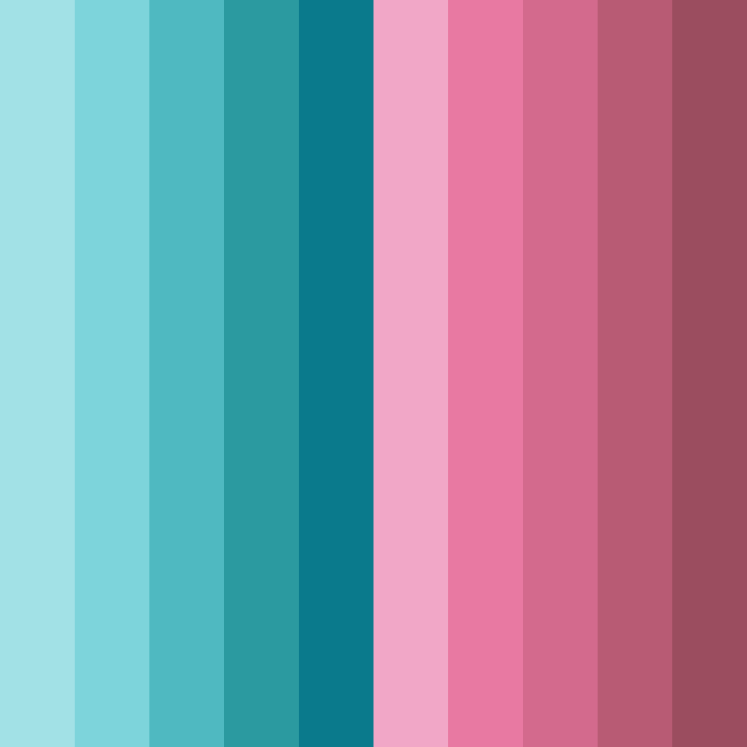 Download turquoise and magenta dream color palette PNG image (square)