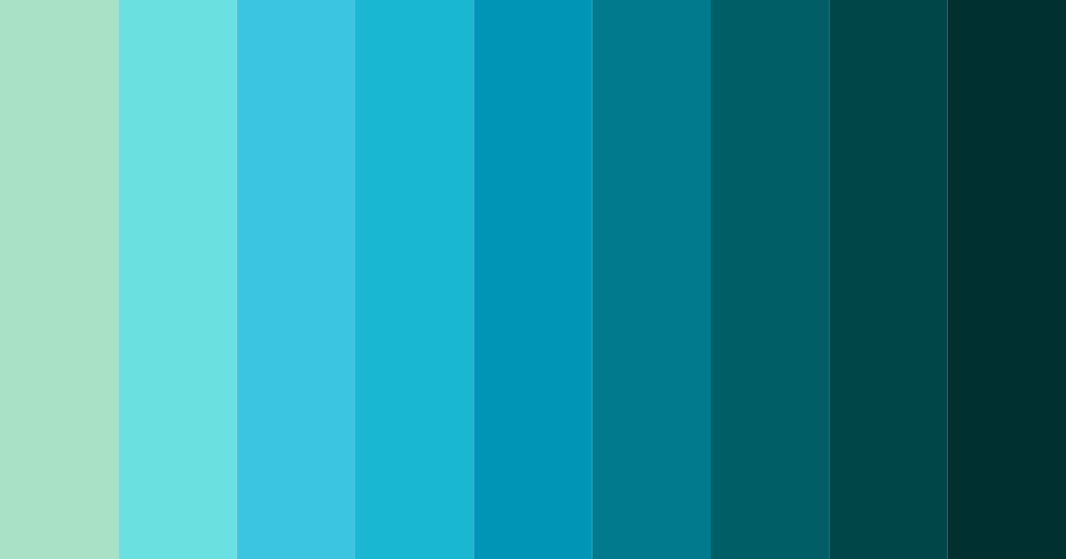 Download electric blue and green serenity color palette PNG image (landscape)