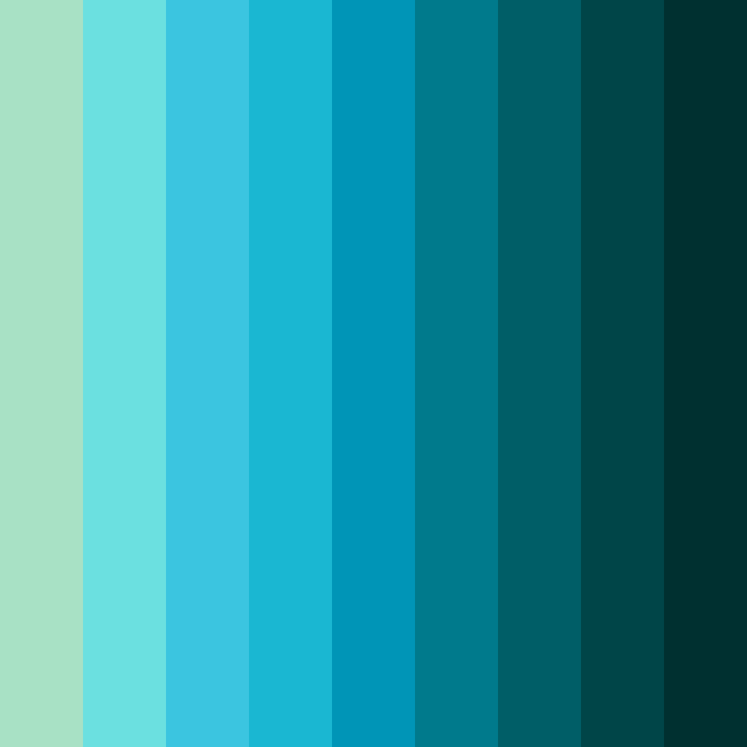 Download electric blue and green serenity color palette PNG image (square)