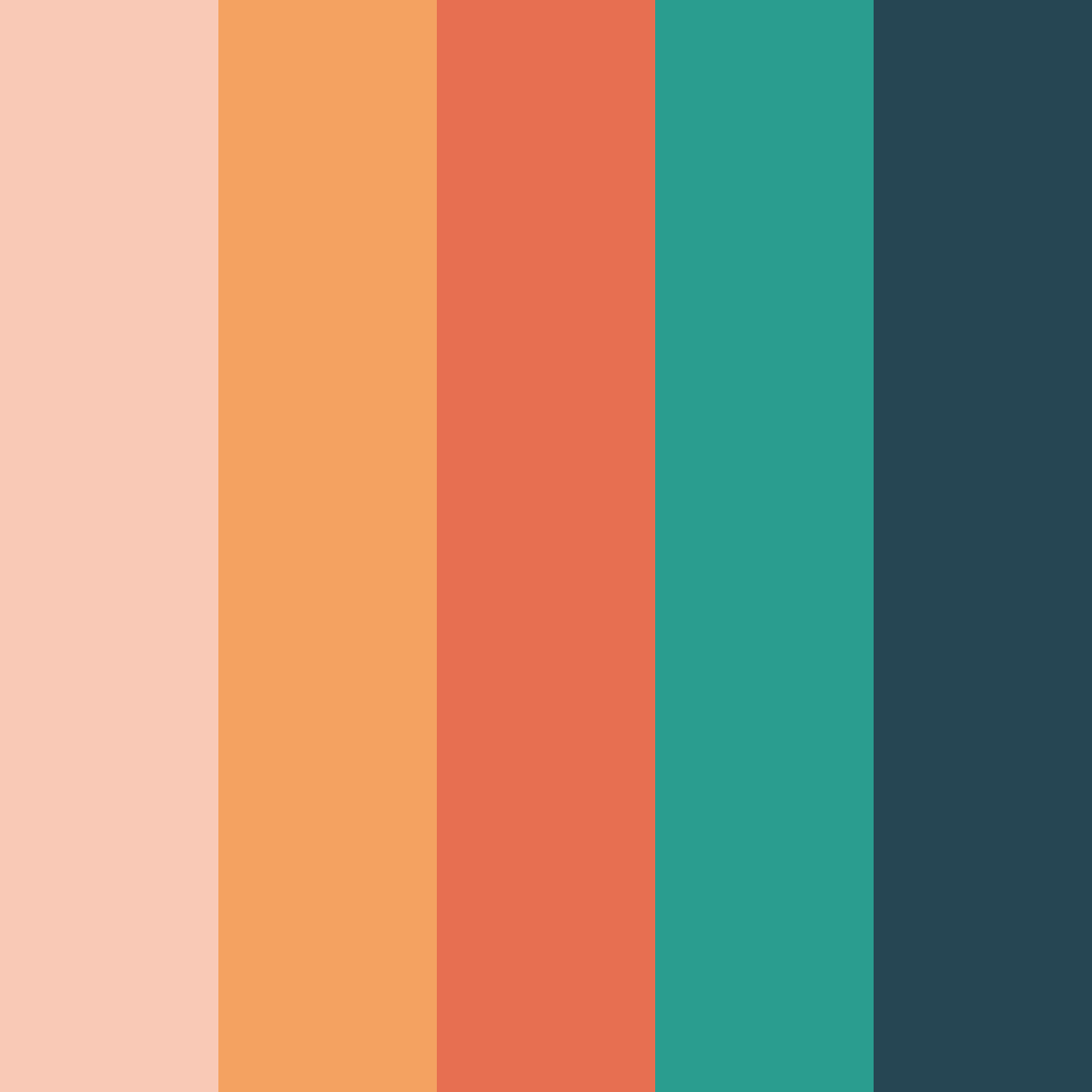 Download coastal sunset serenity color palette PNG image (square)