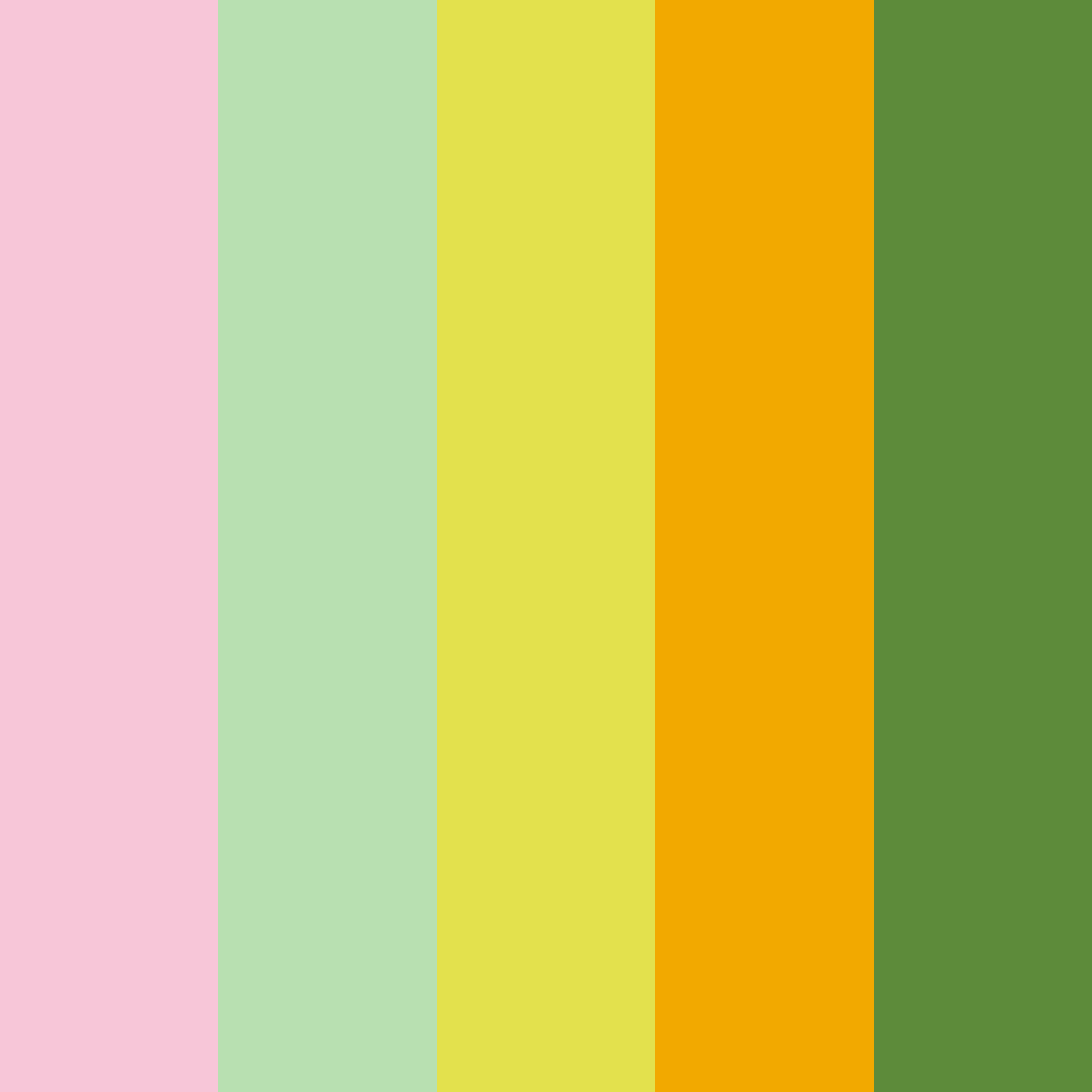 Download pink green yellow bliss color palette PNG image (square)