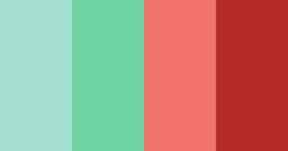 Download teal red color palette PNG image (landscape)