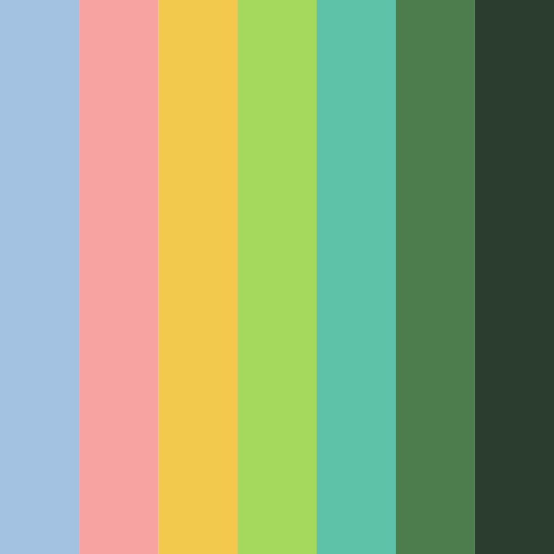 Download shades of blue green red color palette PNG image (square)