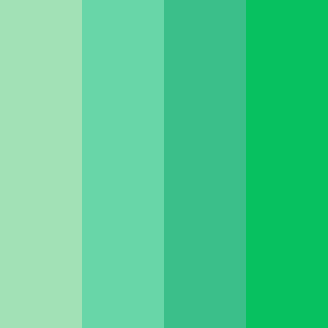 Download shades of green color palette PNG image (square)