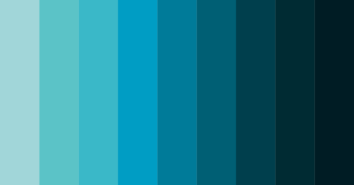 Download teal peacock color palette PNG image (landscape)