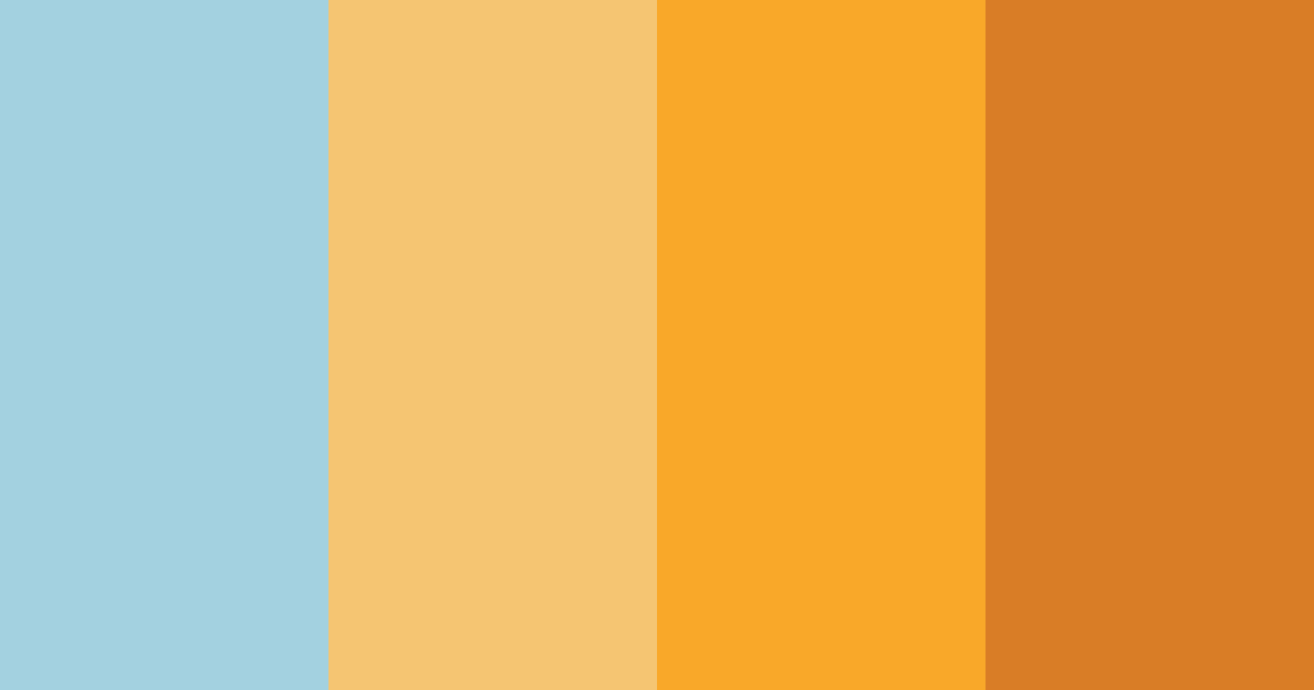 Download fresh blue and sunny orange color palette PNG image (landscape)