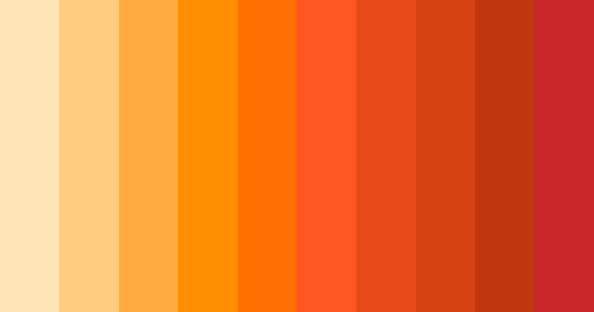 Download shades of orange color palette PNG image (landscape)