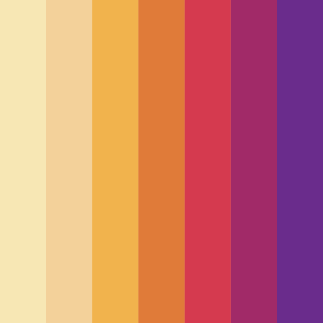 Download colorful sunset color palette PNG image (square)