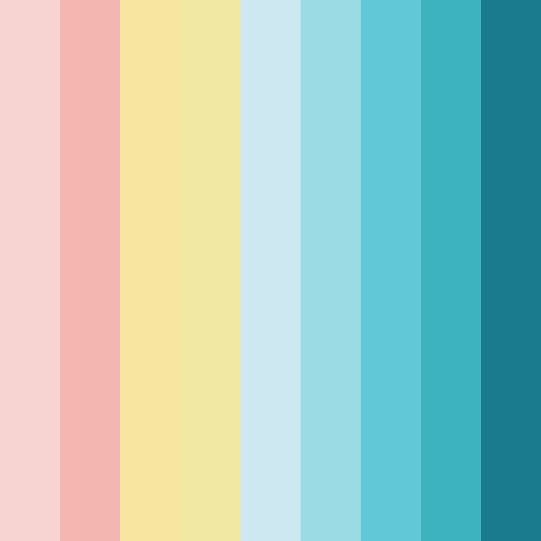 Download tropical sunrise serenity color palette PNG image (square)
