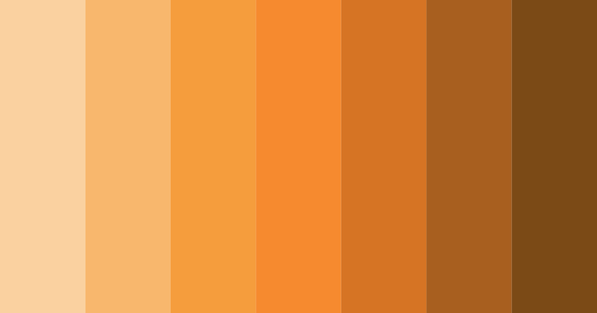 Download shades of orange color palette PNG image (landscape)