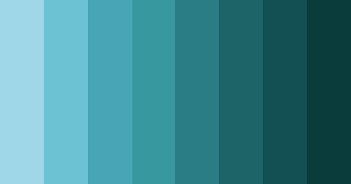 Download teal peacock color palette PNG image (landscape)