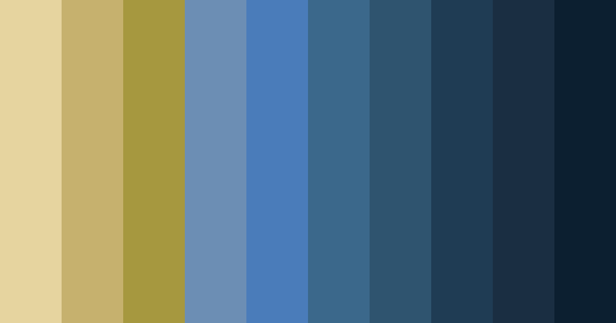 Download golden blue color palette PNG image (landscape)