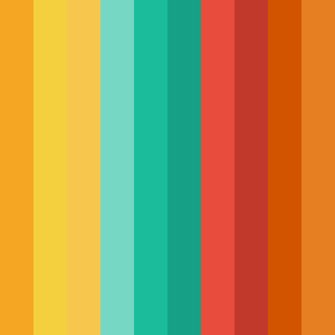 Download neon orange color palette PNG image (square)