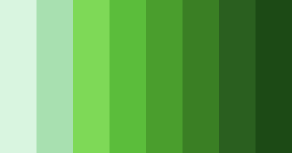 Download shades of green plant color palette PNG image (landscape)